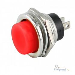 Botão Interruptor Ds212 Metalica On Off Pulso 16mm Vermelho
